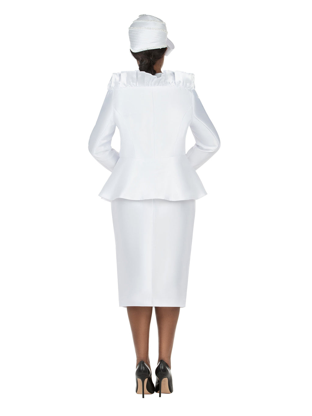 Giovanna 2pc Silky Twill Ruffled Neck Suit - Plus, Style 0962W