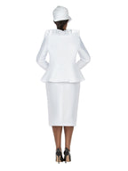 Giovanna 2pc Silky Twill Ruffled Neck Suit - Plus, Style 0962W