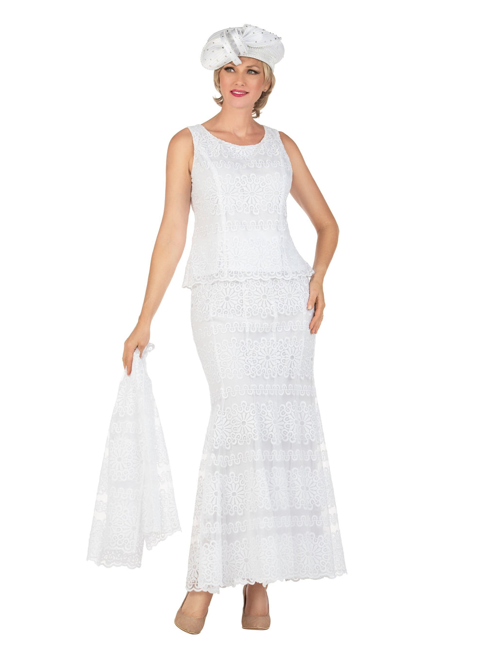3pc Lux Lace Maxi Skirt Suit