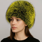 Elegant Plush Faux Fur Winter Hat: Dark,Pink
