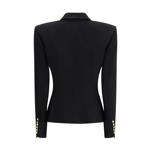 Balmain Czarna Wełniana Marynarka Oves Aries