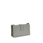 PINKO Gray Calf Leather Bos Taurus Shoulder Bag