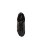 Gucci Black Calf Leather Bos Taurus Low Top Sneakers