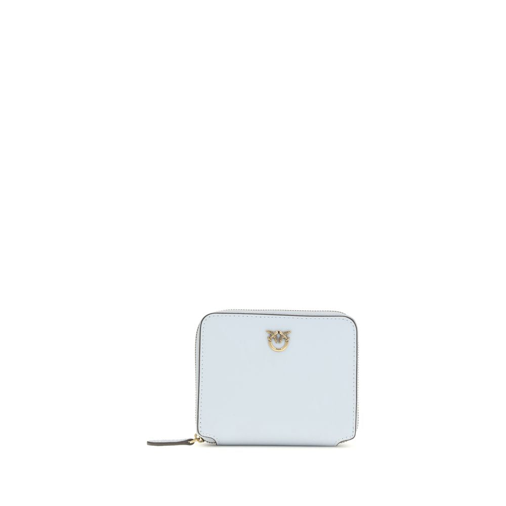 PINKO Blue Calf Leather Bos Taurus Wallet