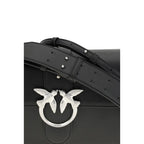PINKO Black Leather Shoulder Bag