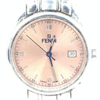 Fendi Pink Champagne Dial Quartz Watch, Stainless Steel