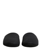 Dolce & Gabbana Black Wool Cashmere Red Quilted Slippers Shoes