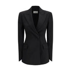 Max Mara Black Fleece Wool Blazer