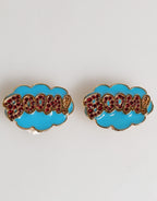 Dolce & Gabbana Gold Brass BOOM Cartoon Crystal Clip-On Women