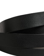 Dolce & Gabbana Black Double Strap Leather Silver Buckle Belt