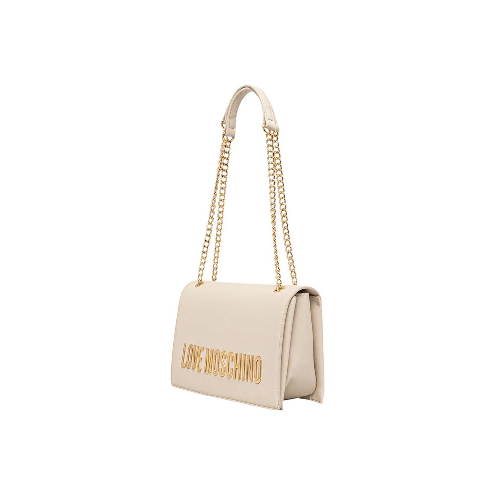 Torebka Love Moschino beżowa, polietylenowa