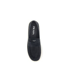 Prada Blue Calf Leather Bos Taurus Slip-On Loafers