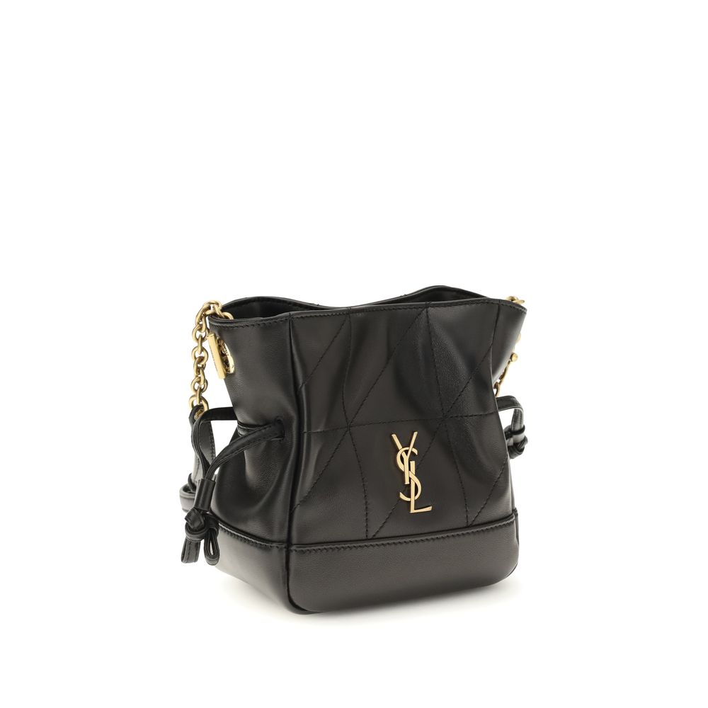 Saint Laurent Black Lamb Ovis Aries Aries Clutch Bag