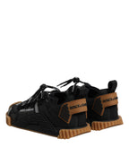 Dolce & Gabbana Black Logo Lace Up Low Top NS1 Sneakers Shoes