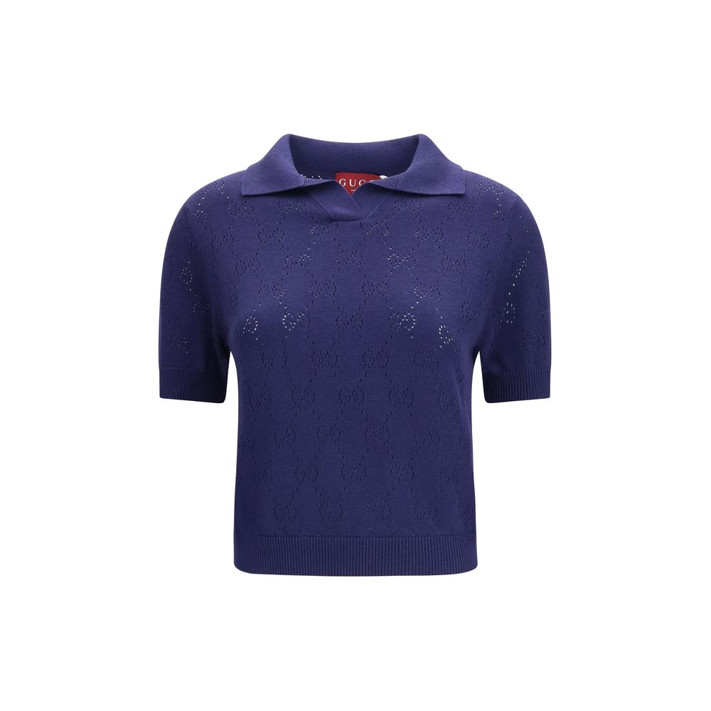 Gucci Blue Silk Dress Shirt