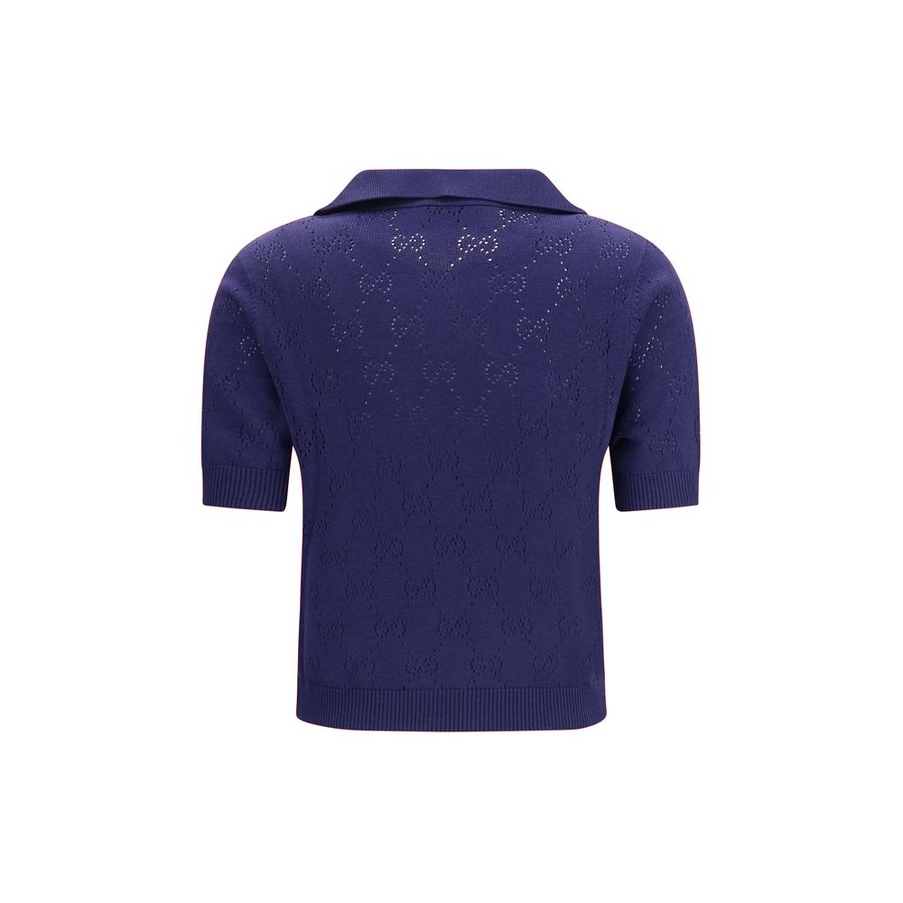 Gucci Blue Silk Dress Shirt