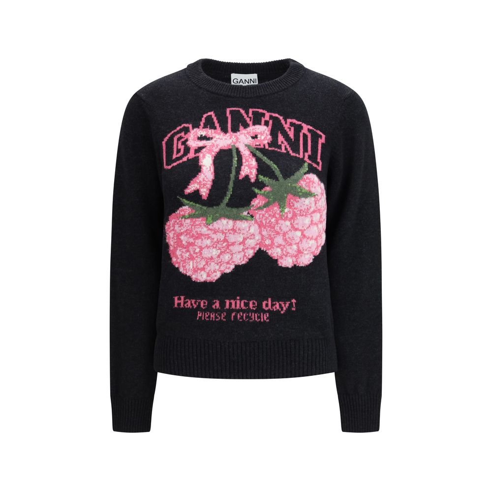 Ganni Gray Polyamide Sweatshirt