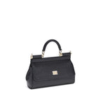 Dolce & Gabbana Black Calf Leather Bos Taurus Handbag