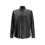 Dolce & Gabbana Black Leather Dress Shirt