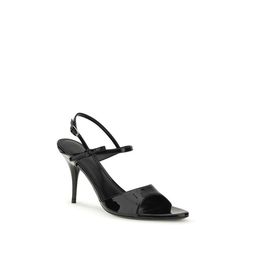 Balenciaga Sorte Kalveskindssandaler med Stilethæle