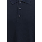 Giorgio Armani Blue Viscose Polo Shirt