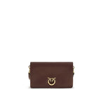 PINKO Purple Calf Leather Bos Taurus Shoulder Bag