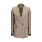 Max Mara Beige Silk Blazer