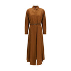 Max Mara Brown Cotton Casual Dress