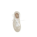 Balmain Beige Suede Leather Athletic Sneakers