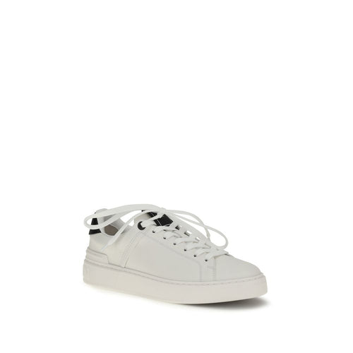 Balmain Czarne Skórzane Niskie Sneakersy Ze Skóry Cielęcej Bos Taurus
