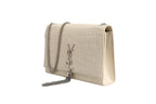 Saint Laurent Kate Tassel Small Croc-Embossed Leather