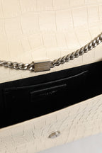 Saint Laurent Kate Tassel Small Croc-Embossed Leather