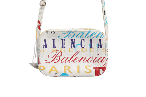 Torebka Balenciaga White Graffiti Print Leather Mini City