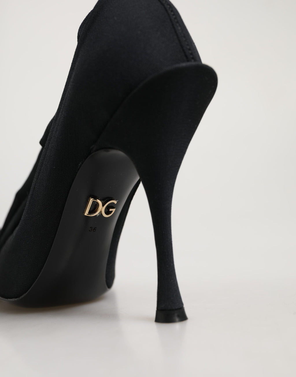 Dolce & Gabbana Black Stretch Socks Knee High Boots Shoes