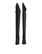 Dolce & Gabbana Black Stretch Socks Knee High Boots Shoes