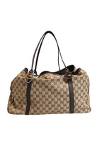 Gucci Beige and Black Canvas Twins Medium Tote Bag