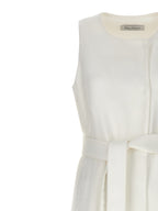 Max Mara White Flax Sleeveless Jacket