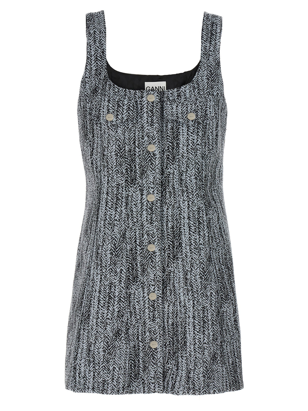 Ganni Multicolor Cotton Short Dress