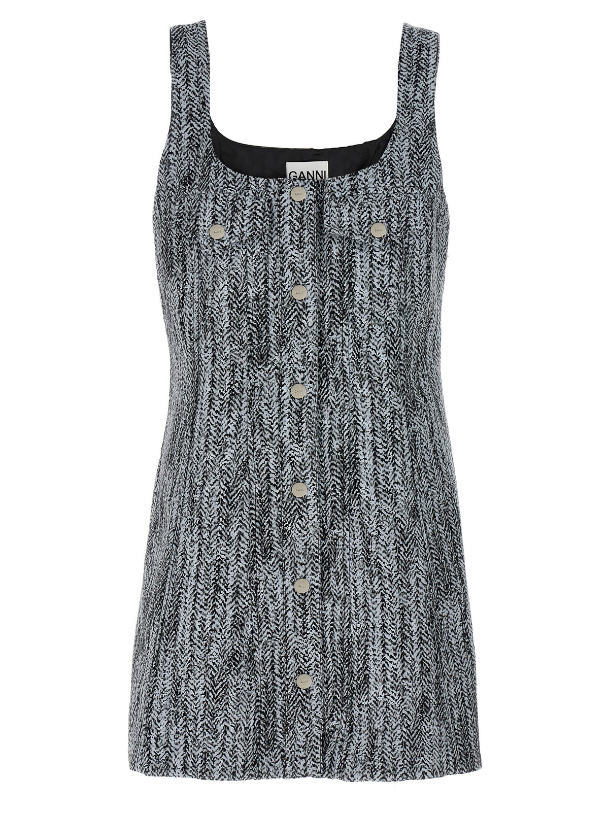 Ganni Multicolor Cotton Short Dress