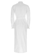 Max Mara White Cotton Long Dress