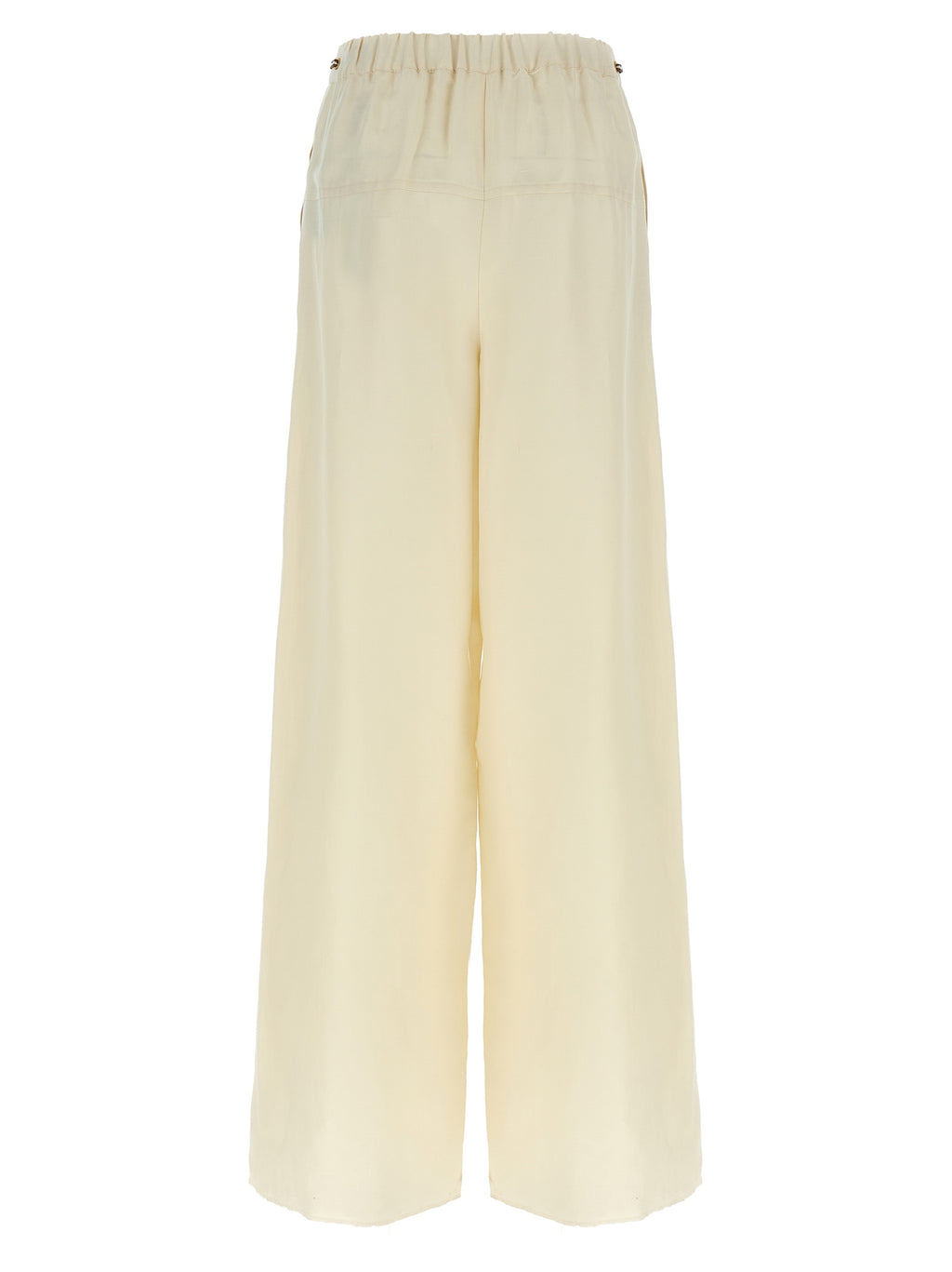 Max Mara White Flax Casual Pants