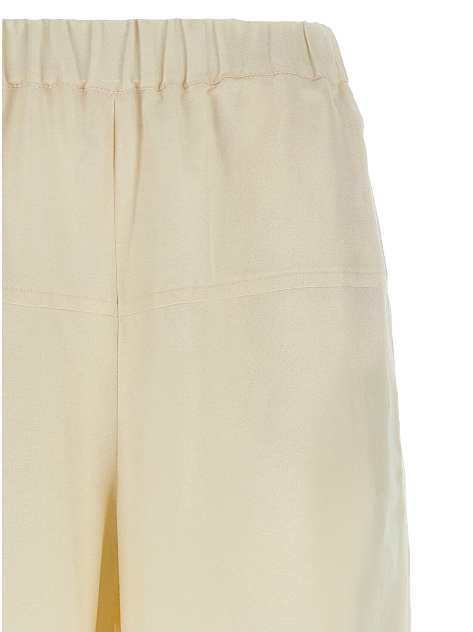 Max Mara White Flax Casual Pants