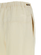 Max Mara White Flax Casual Pants