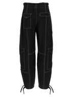 Ganni Black Viscose Casual Pants