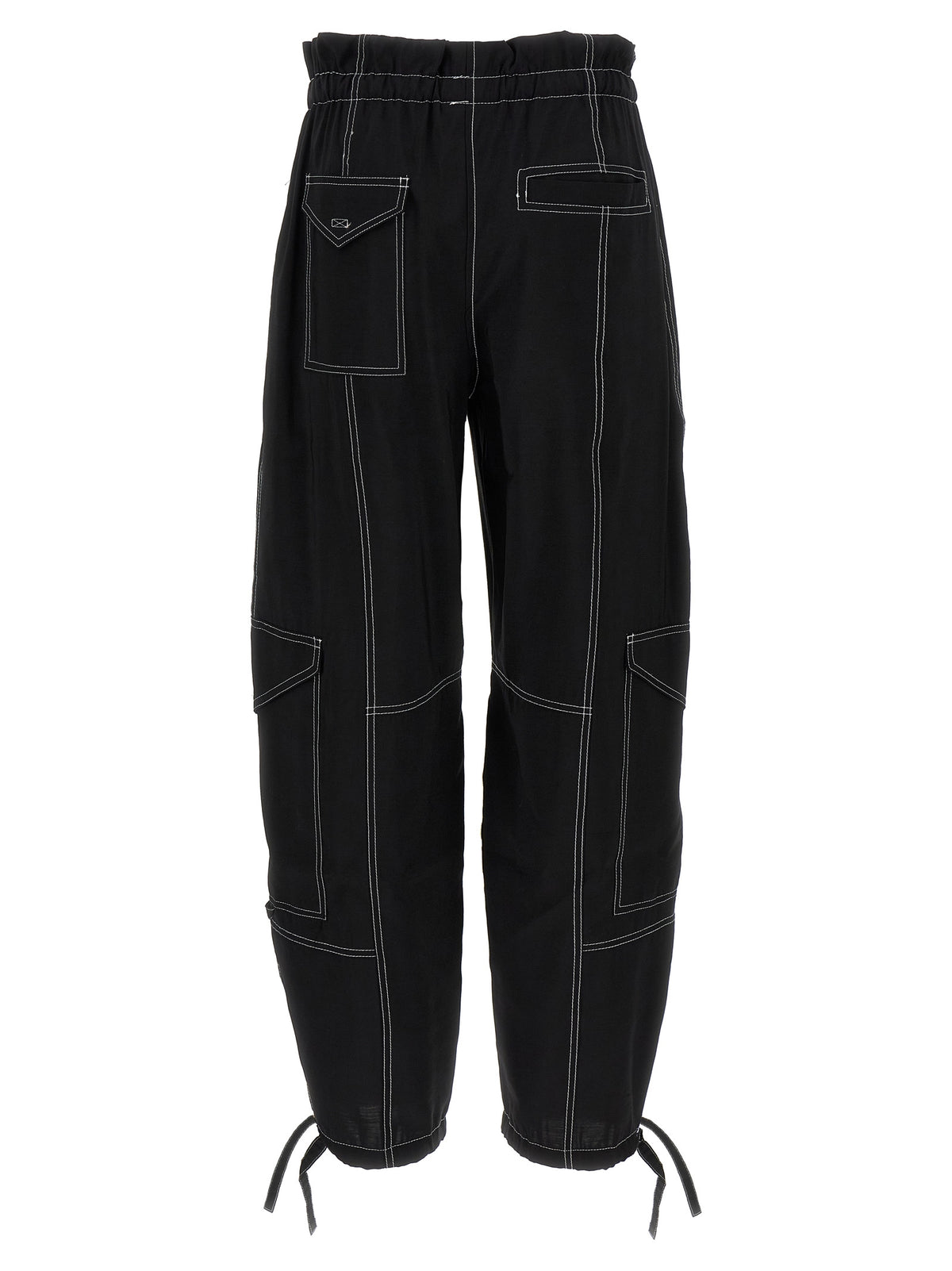 Ganni Black Viscose Casual Pants