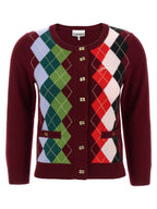 Ganni Bordeaux Merino Wool Cardigan