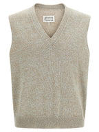 Maison Margiela Beige Cotton Sleeveles Sweater