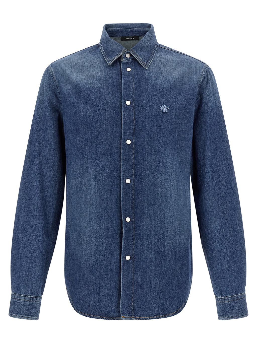 Versace Blue Cotton Blouse