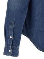 Versace Blue Cotton Blouse