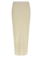 Max Mara White Cashmere Midi Skirt
